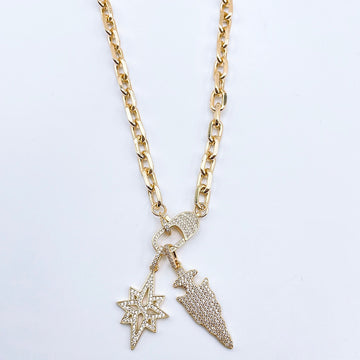 Arrow Starburst Gold Necklace