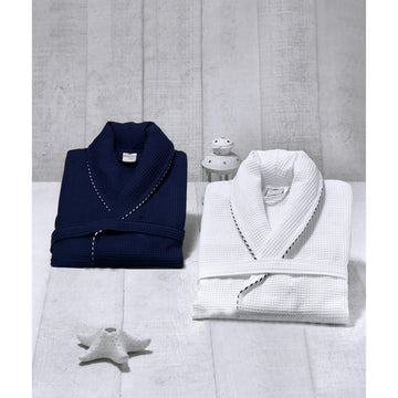 Classic Turkish Cotton Nautical Sailor Waffle Unisex Bathrobes