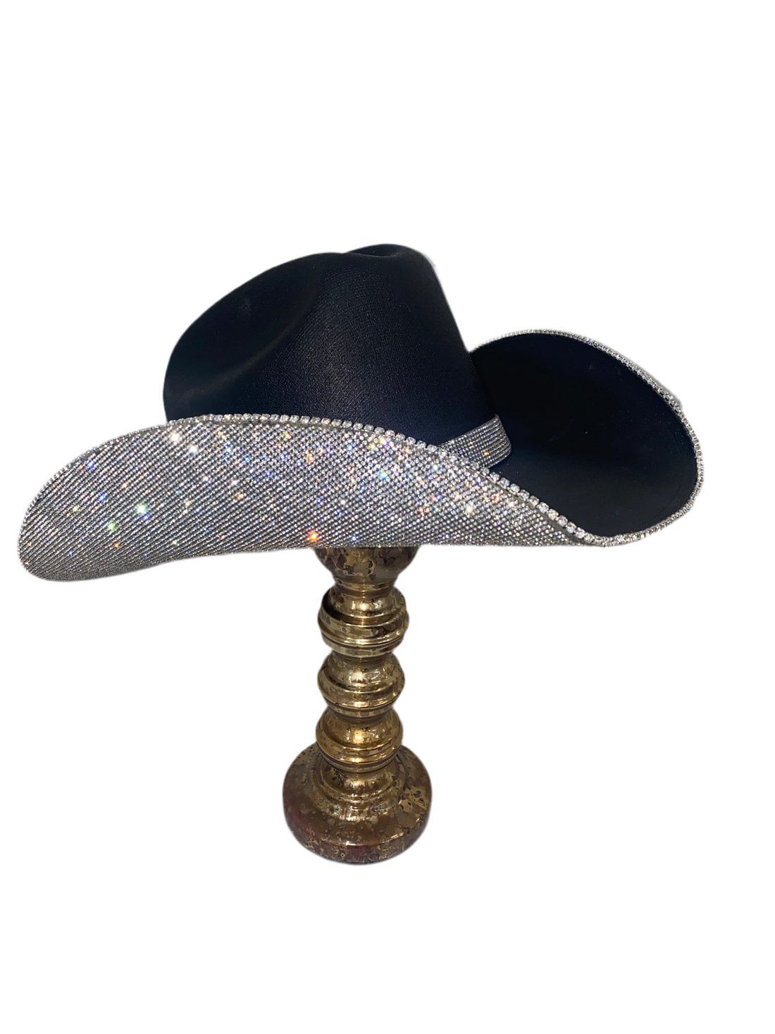 Black Cowgirl Hat with Crystal Rhinestones