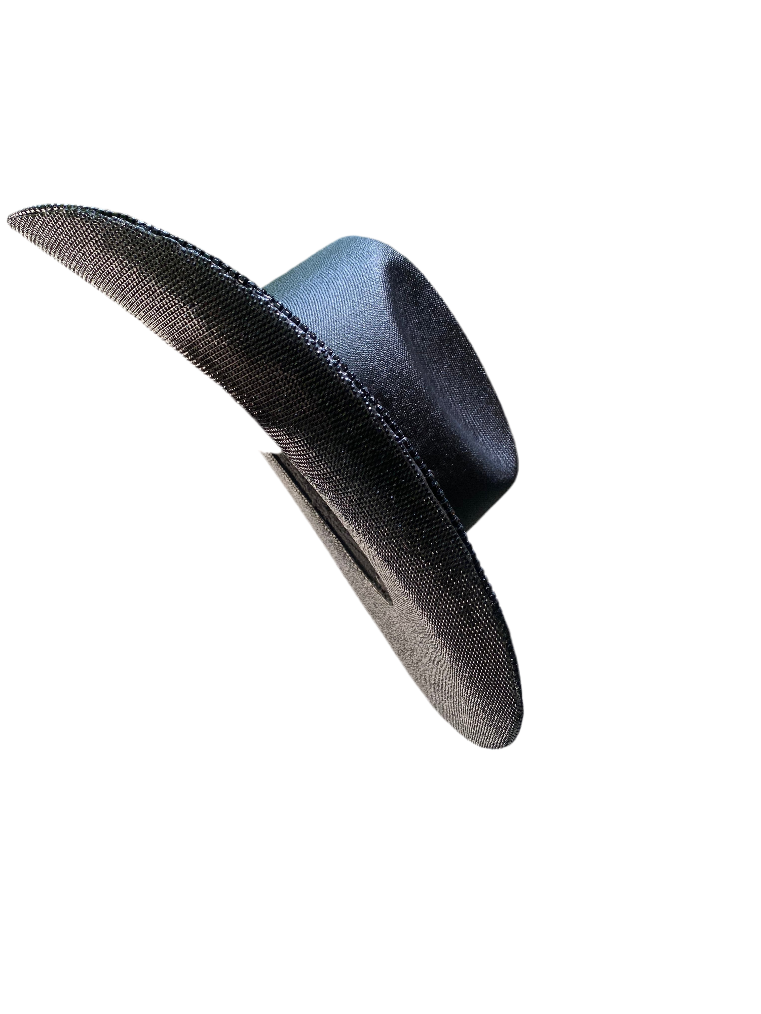 Blacked Out Rhinestone Cowgirl Hat - Underneath Only