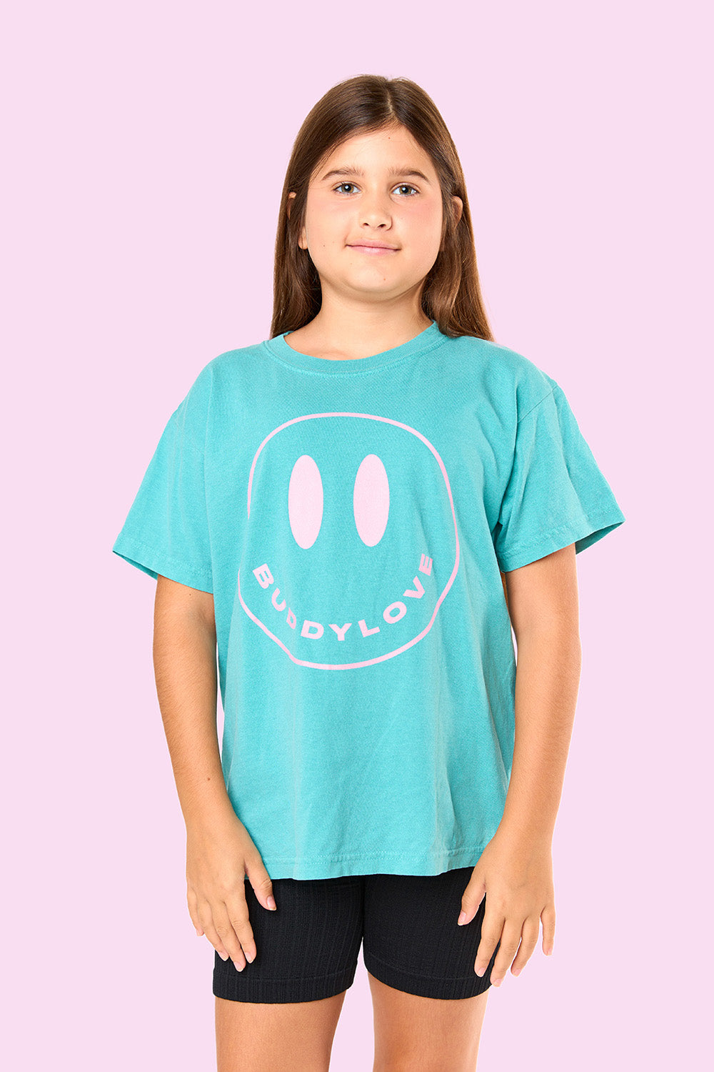 Happy Face Youth Graphic Tee - Seafoam