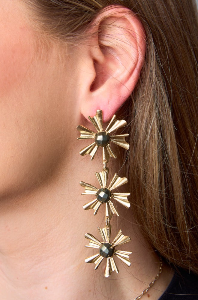 Alli Statement Earrings - Pyrite