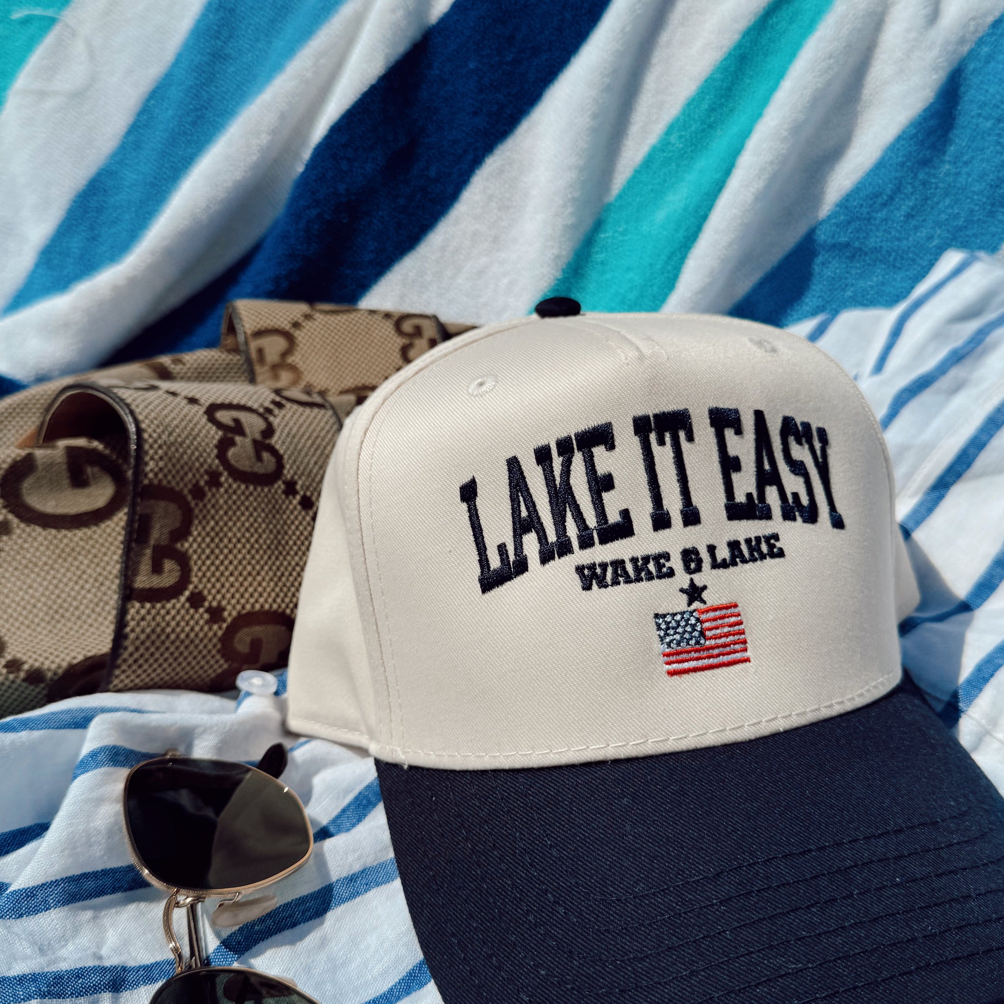 Lake it Easy - Navy Vintage Trucker Hat