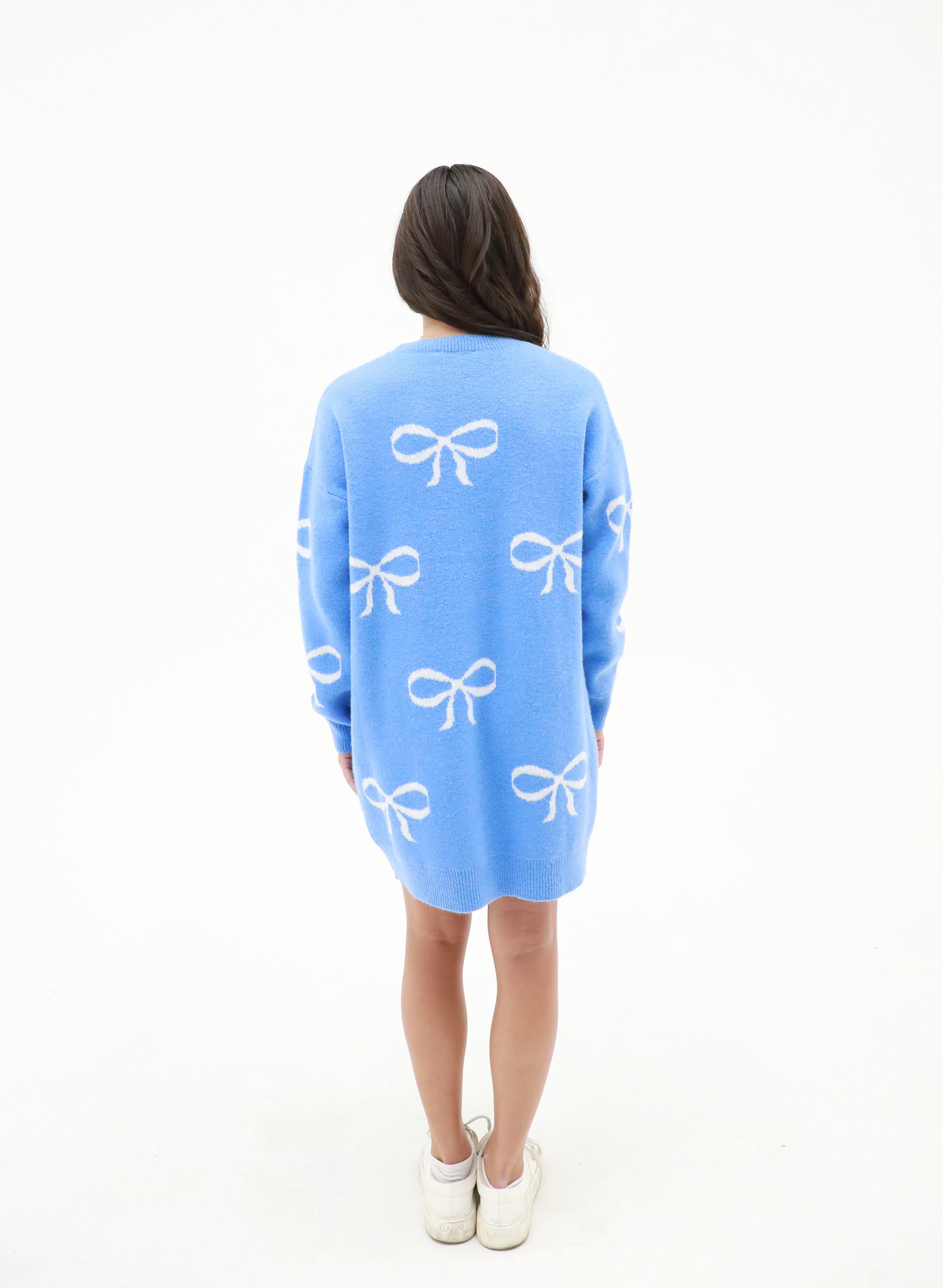 Martha Blue Bows Sweater Dress