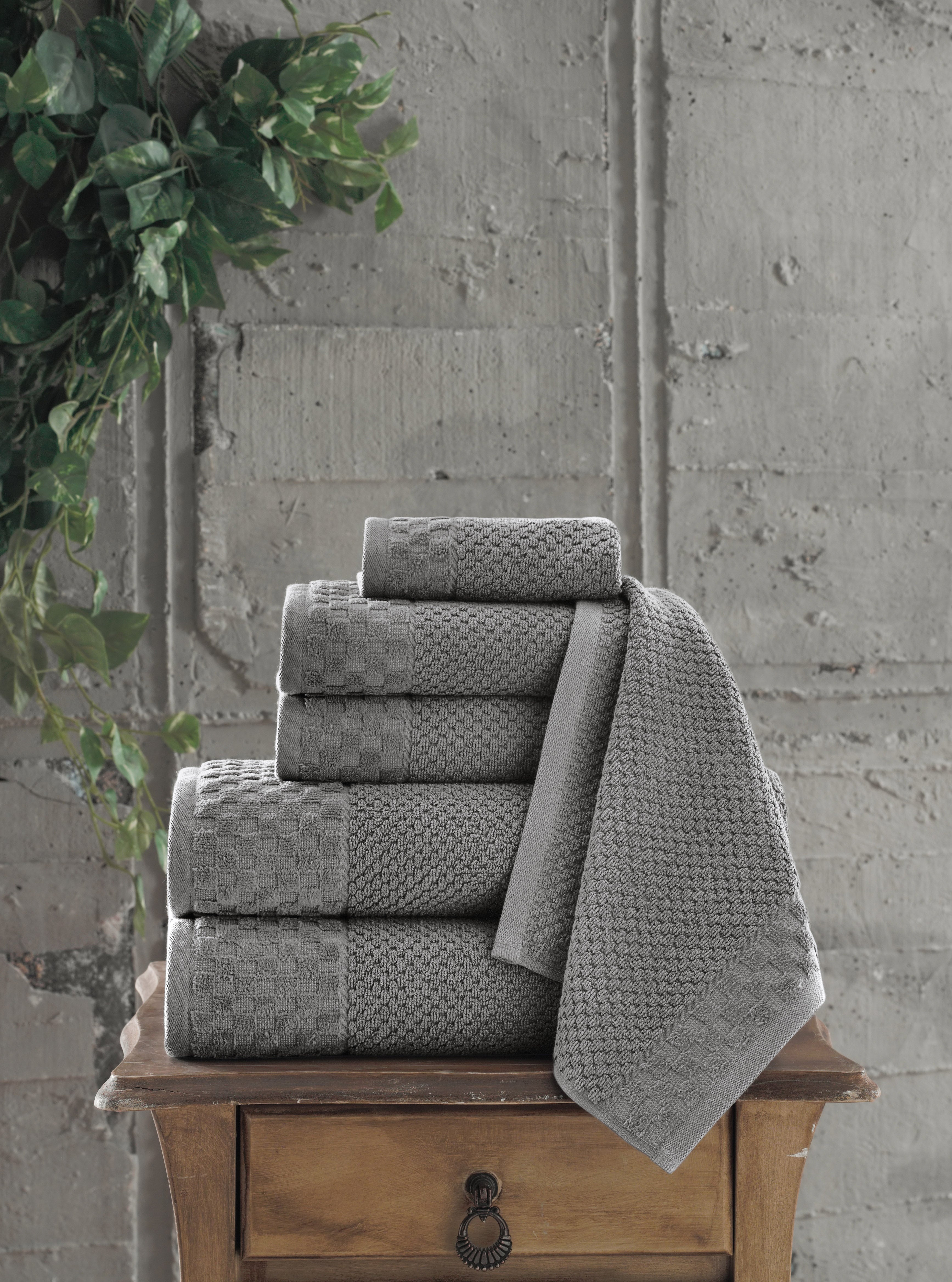 Boston Turkish Cotton Elegant Towel Set of 6 - Best Design Award