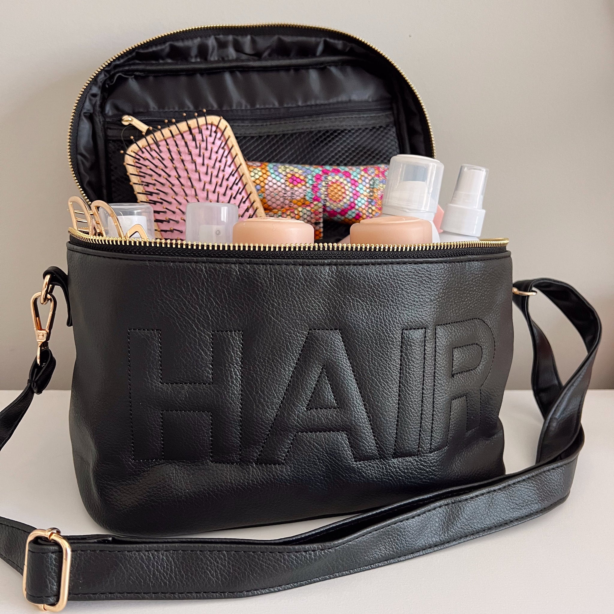 Hair Leather Bag - Black