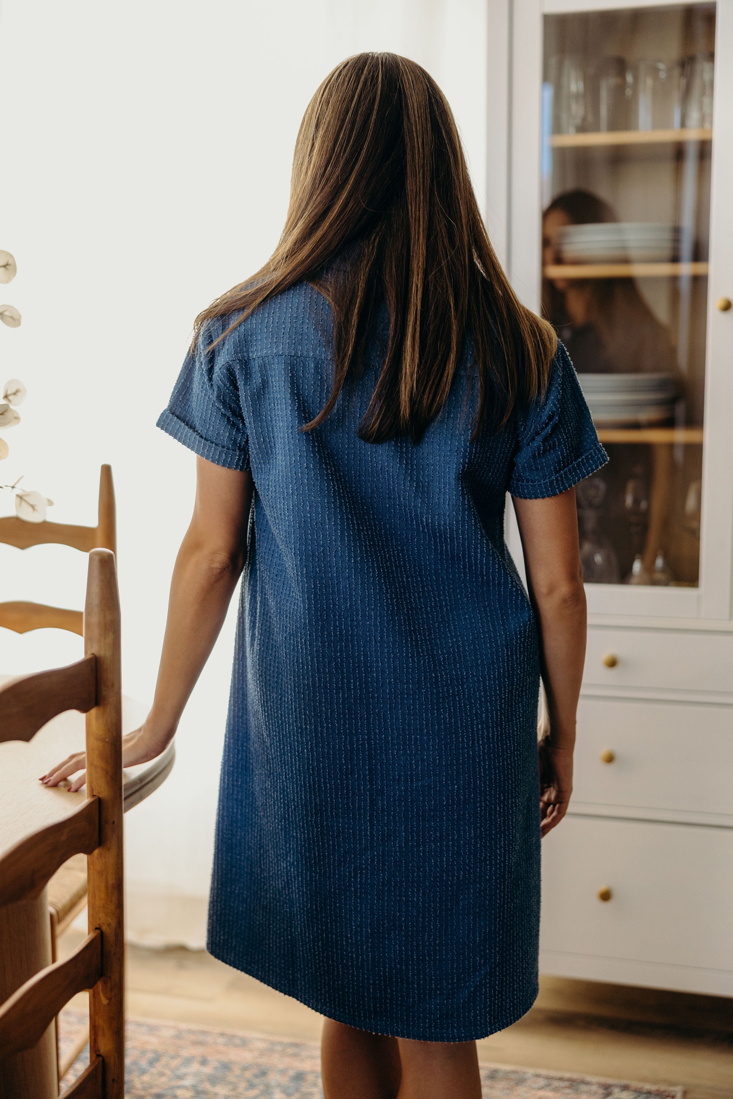 THE TIA IN DENIM TEXTURED STRIPE