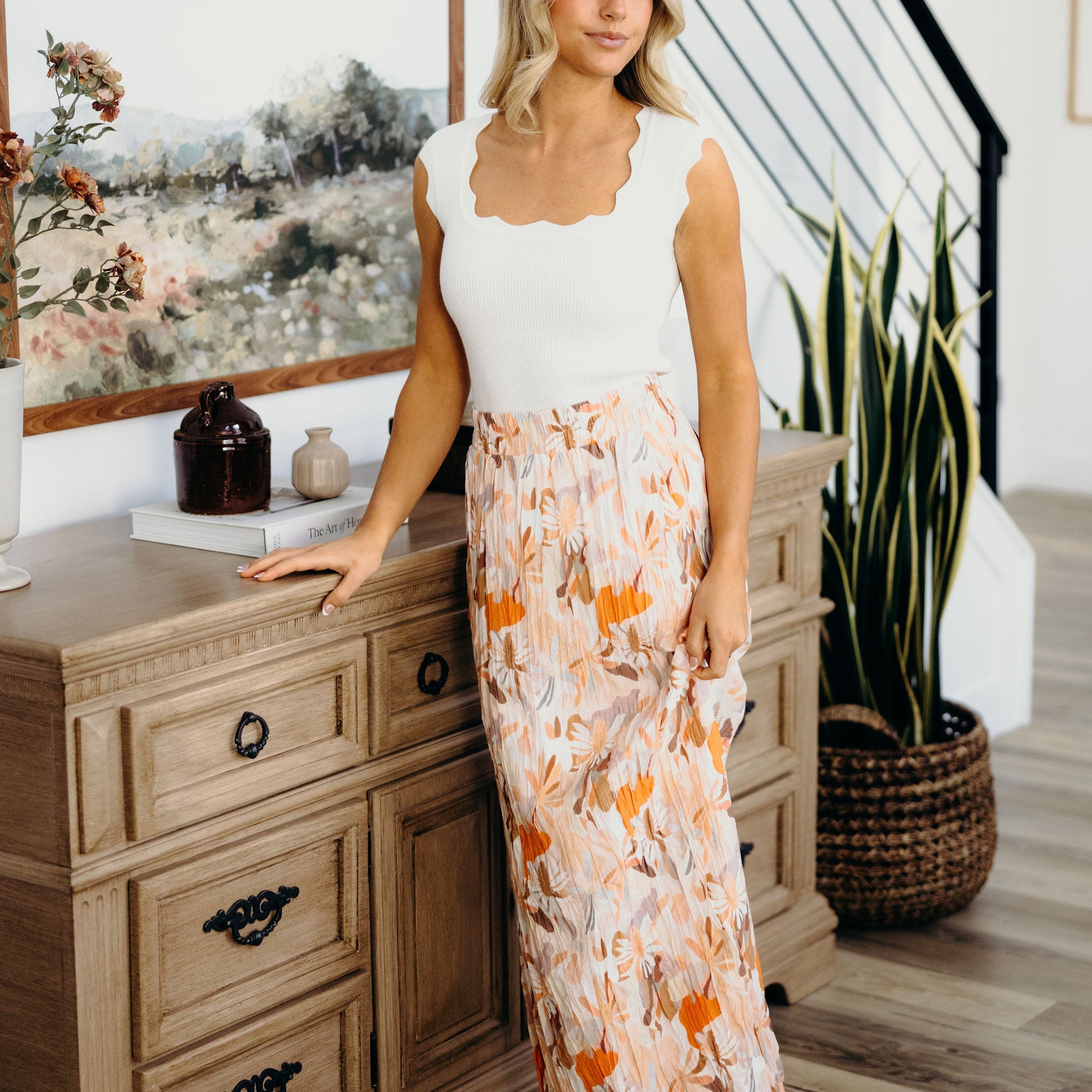 MAXI SKIRT IN MELON BLOOM