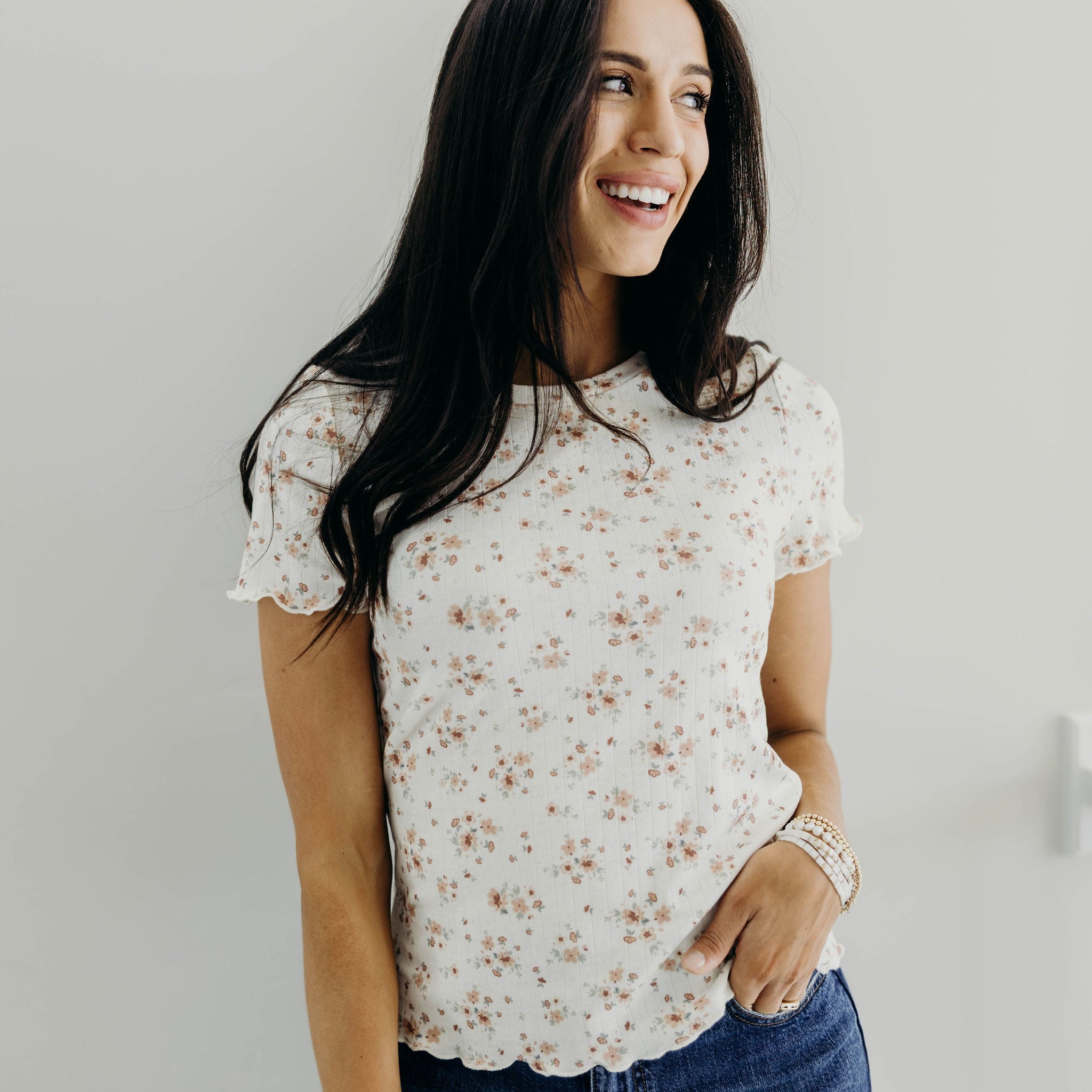 LETTUCE EDGE TEE IN WILD SAFFRON