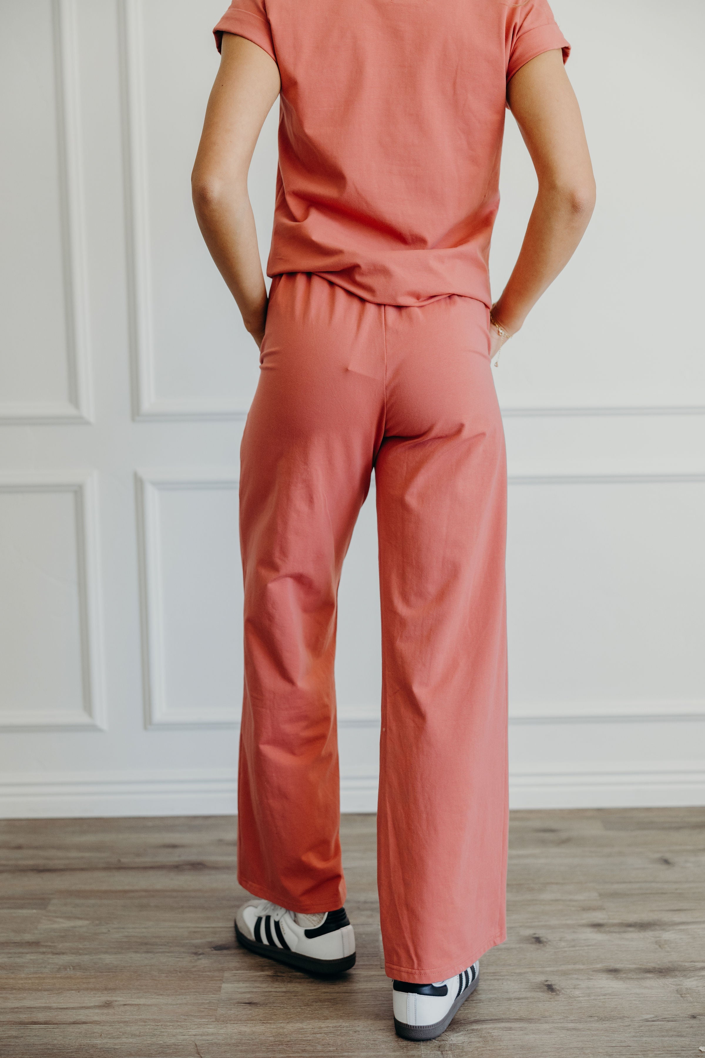 WIDE LEG LOUNGE PANTS IN WATERMELON FINAL SALE