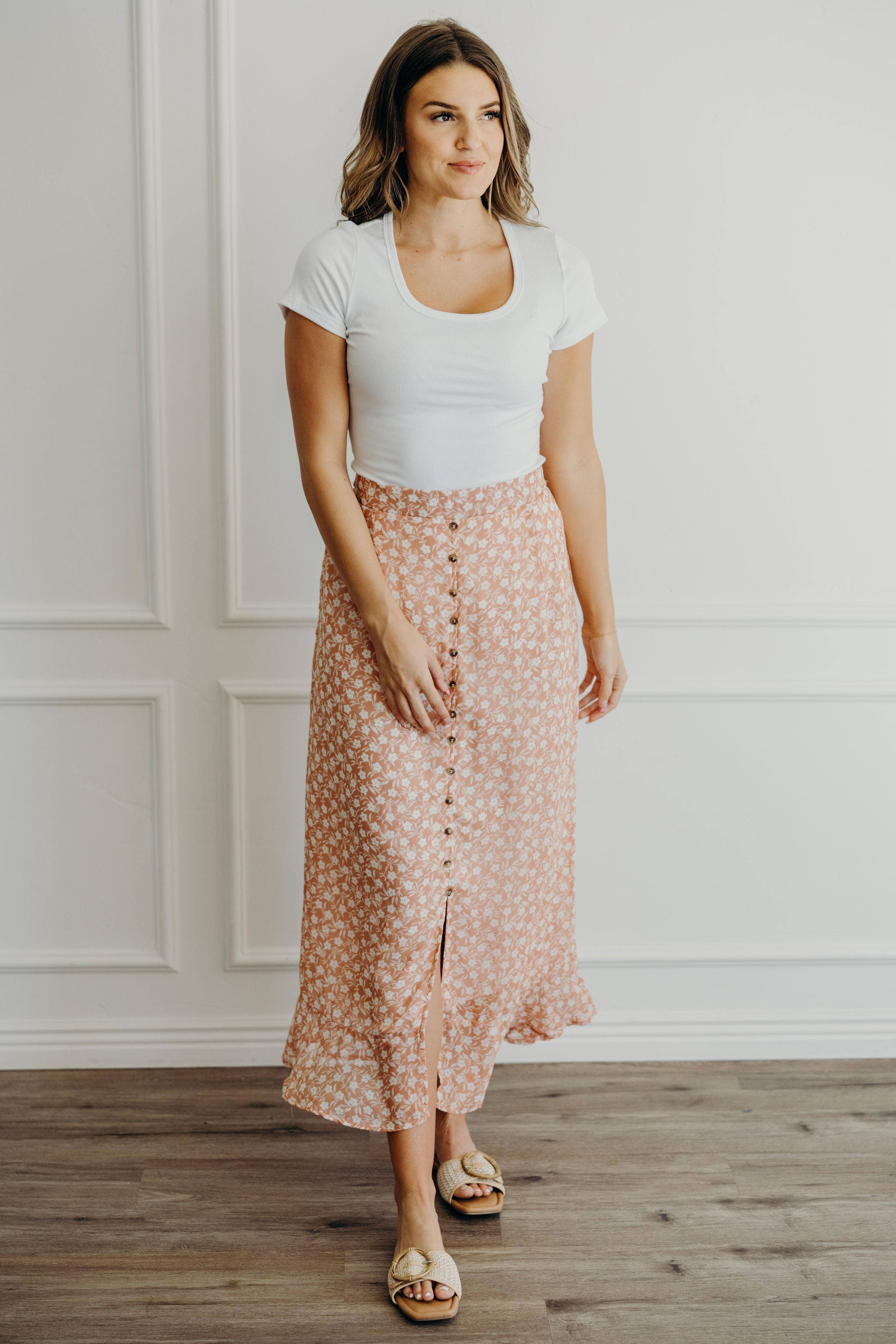 SLIT FRONT MAXI IN FLORAL PUNCH FINAL SALE