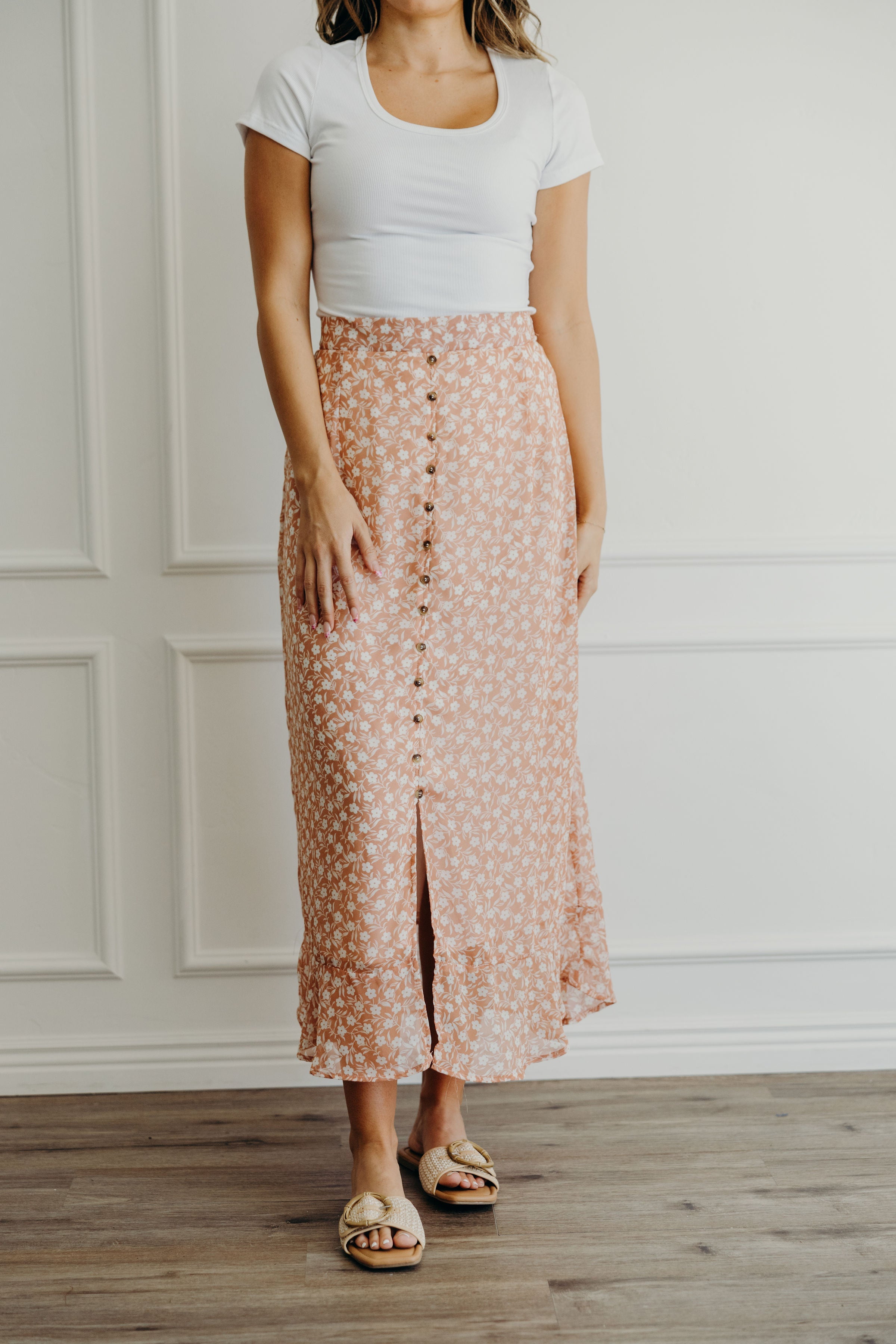 SLIT FRONT MAXI IN FLORAL PUNCH FINAL SALE