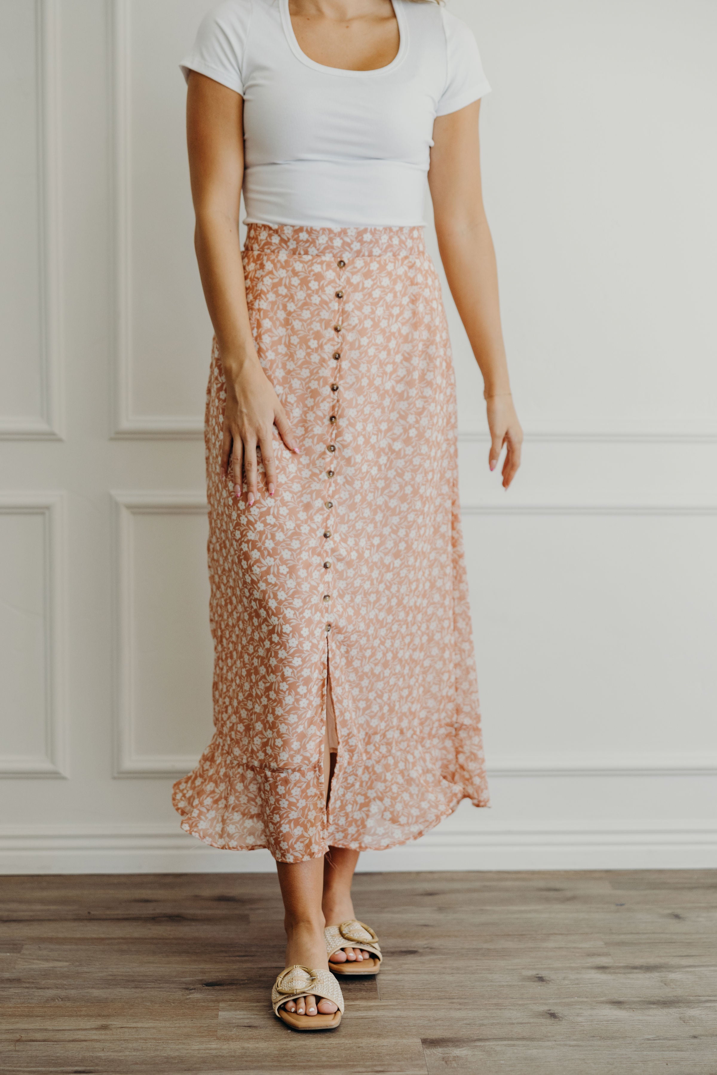 SLIT FRONT MAXI IN FLORAL PUNCH FINAL SALE
