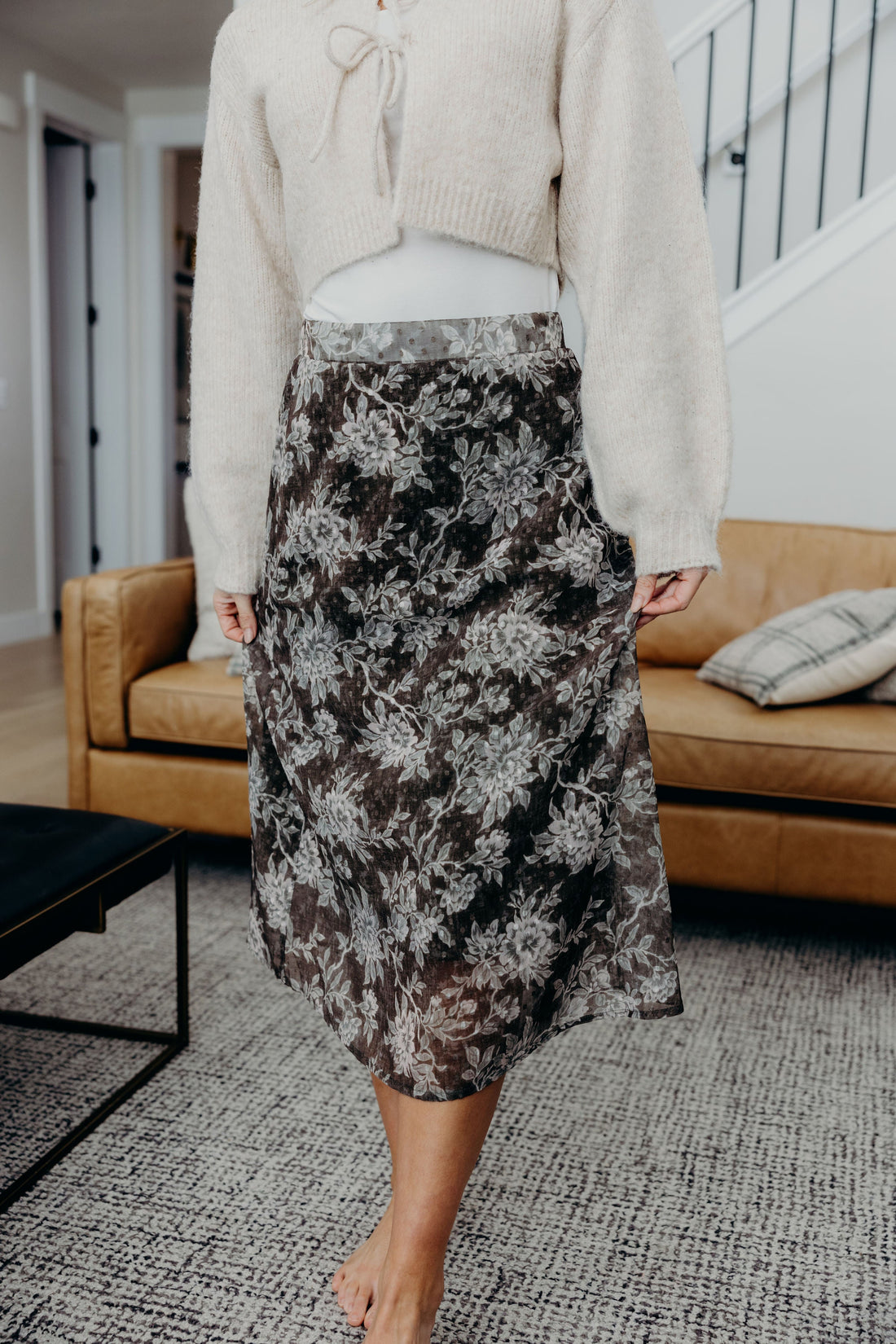 MIDI SKIRT IN BOTANICAL GARDEN