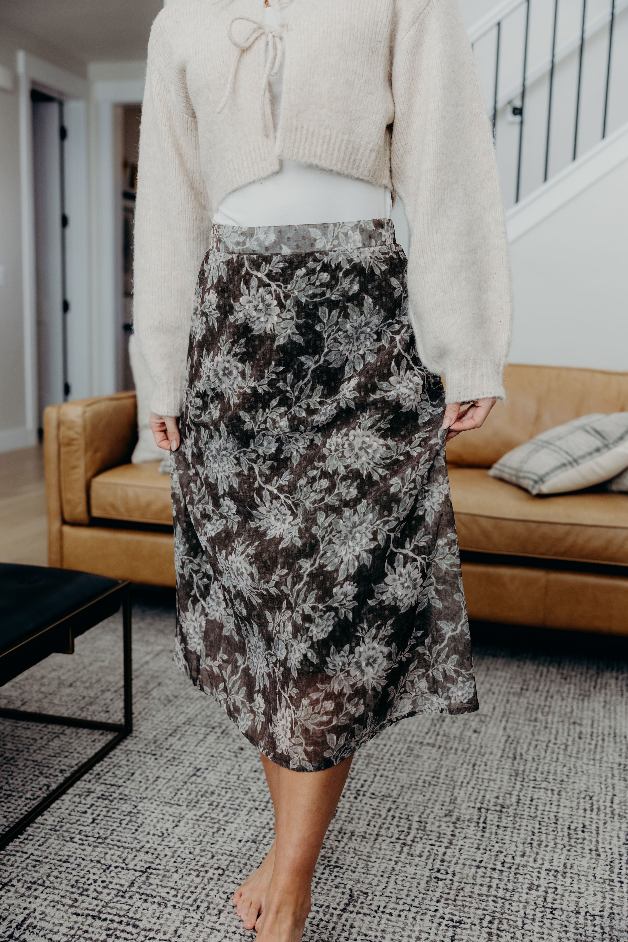 MIDI SKIRT IN BOTANICAL GARDEN