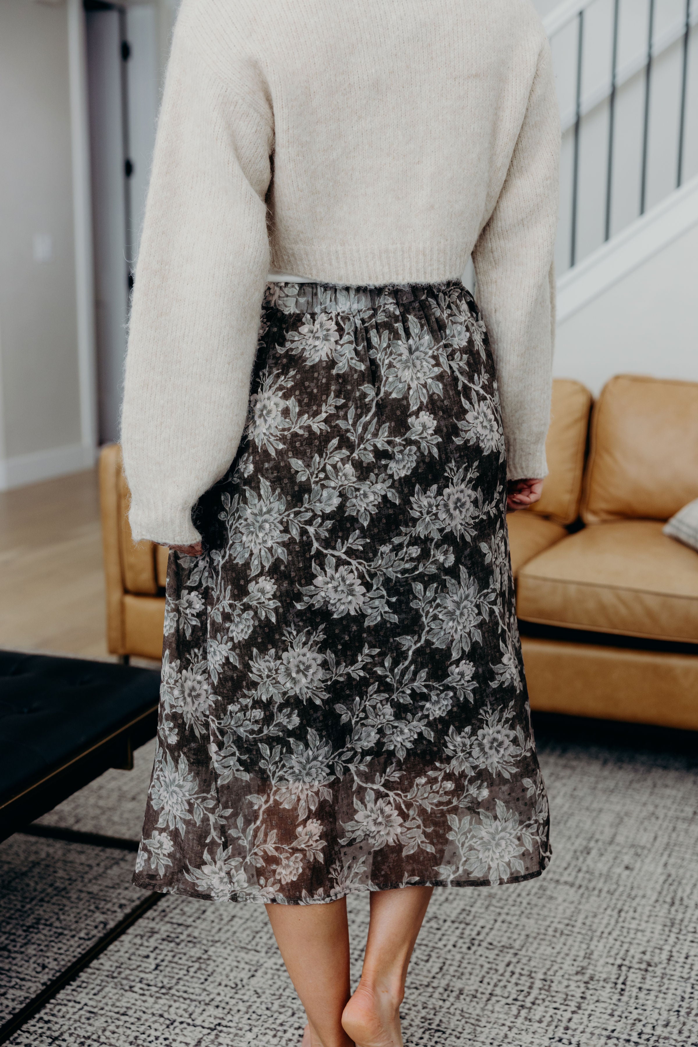 MIDI SKIRT IN BOTANICAL GARDEN