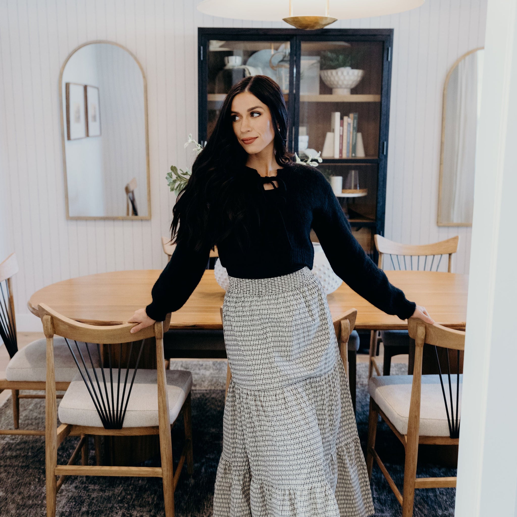 TIERED MAXI SKIRT IN PICNIC FLORALS