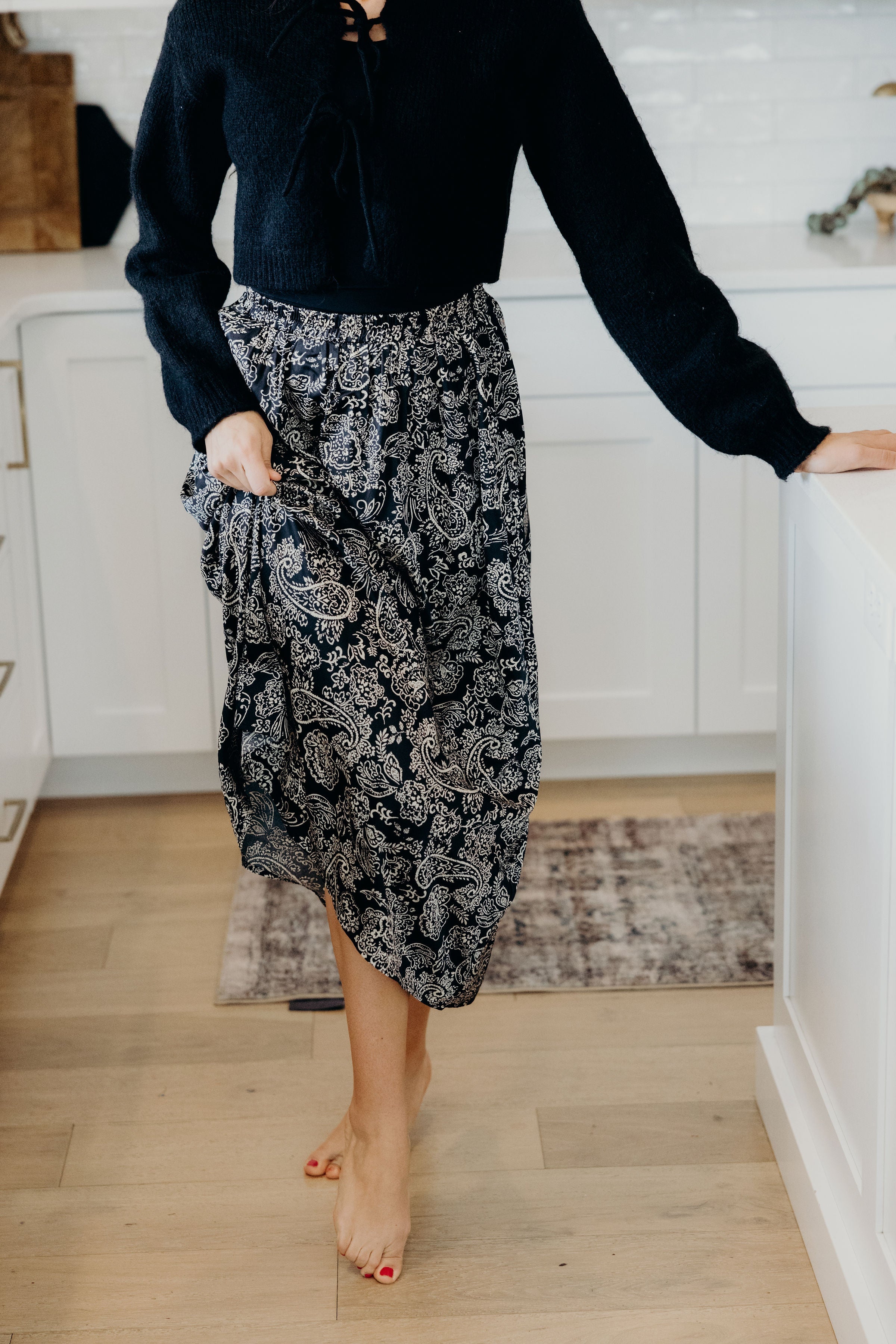 MAXI SKIRT IN MIDNIGHT SWIRL