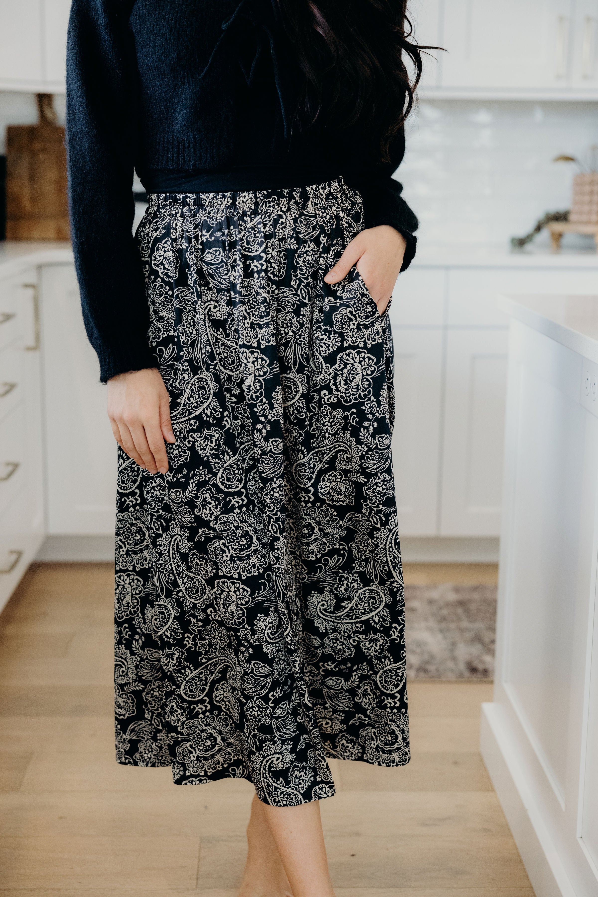 MAXI SKIRT IN MIDNIGHT SWIRL