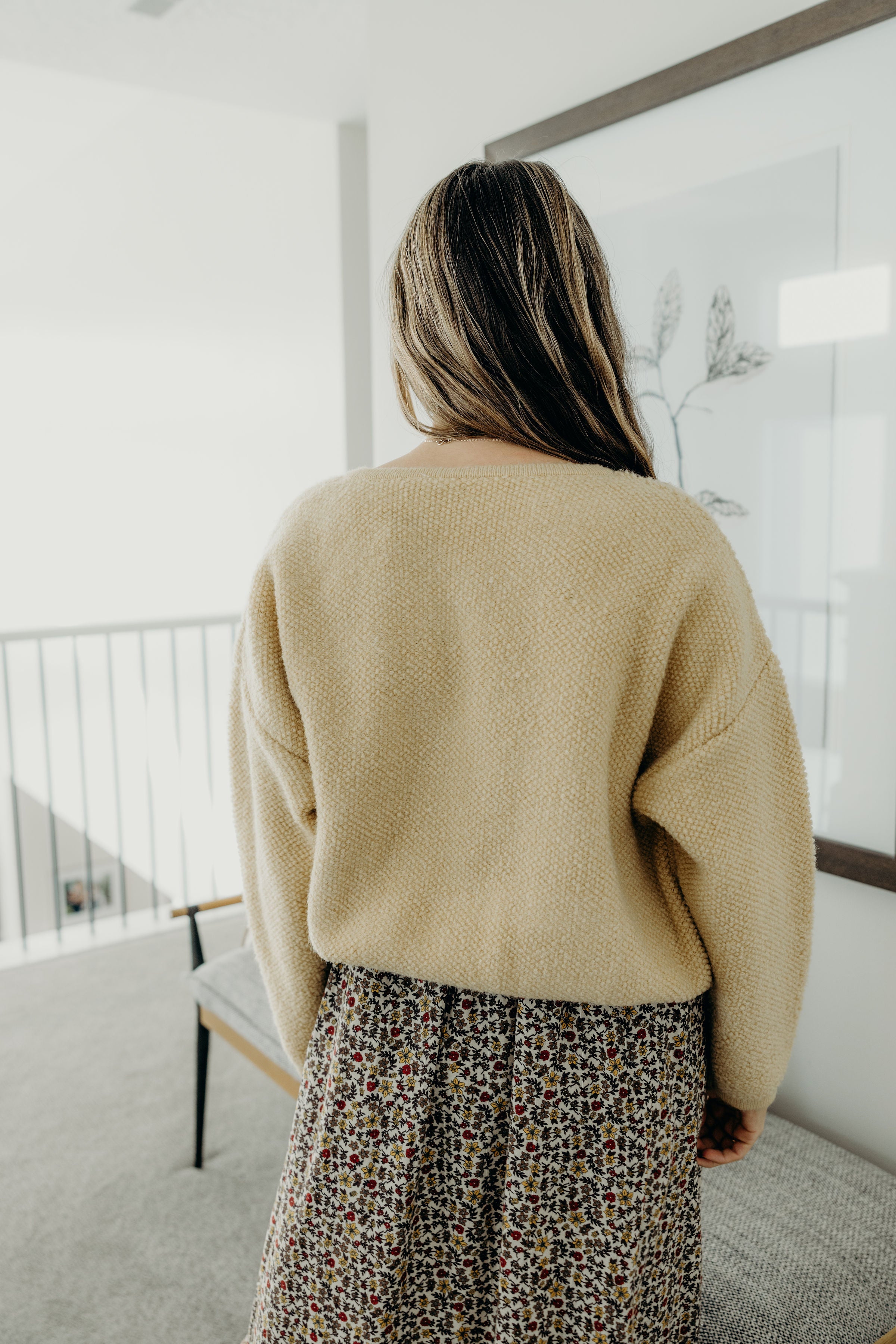 BUTTON FRONT CARDI IN CORNSILK