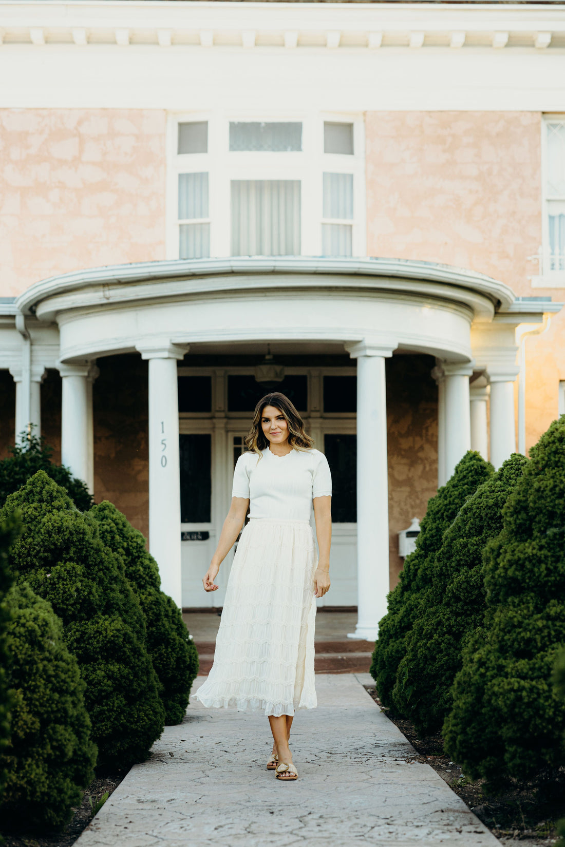 TEXTURED SKIRT IN COCONUT MILK FINAL SALE