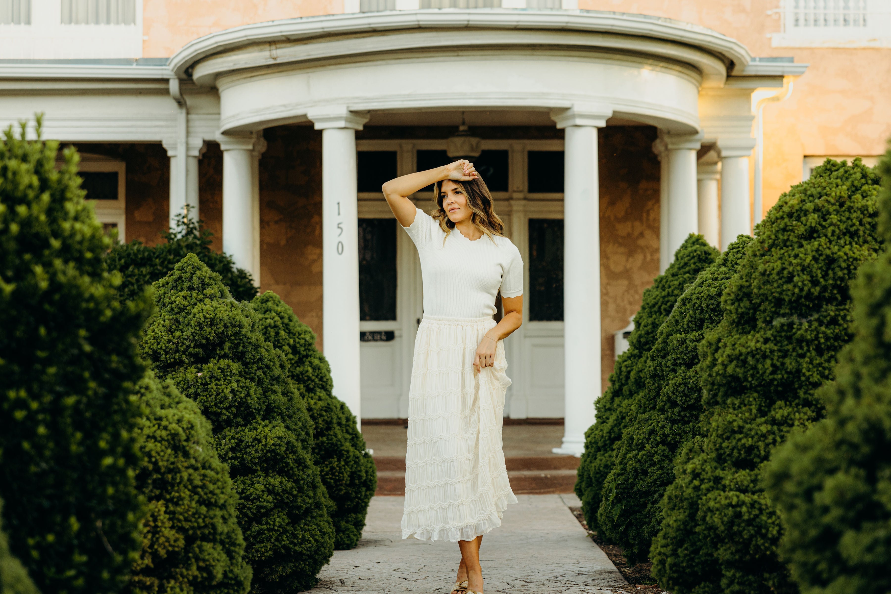 TEXTURED SKIRT IN COCONUT MILK FINAL SALE