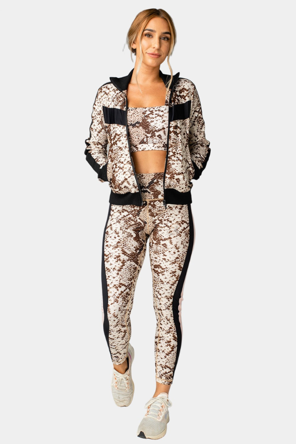 Vonn Elastic Long Sleeve Zip Up Jacket - Snake Skin