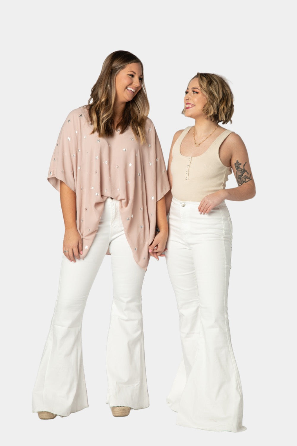 Moonshine High-Waisted Flare Jeans - White