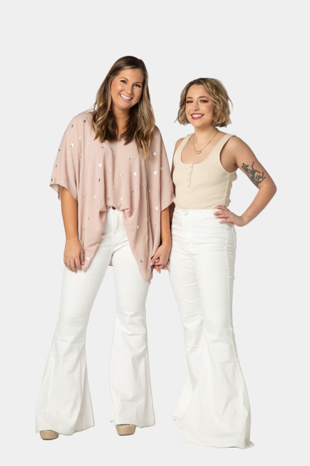 Moonshine High-Waisted Flare Jeans - White