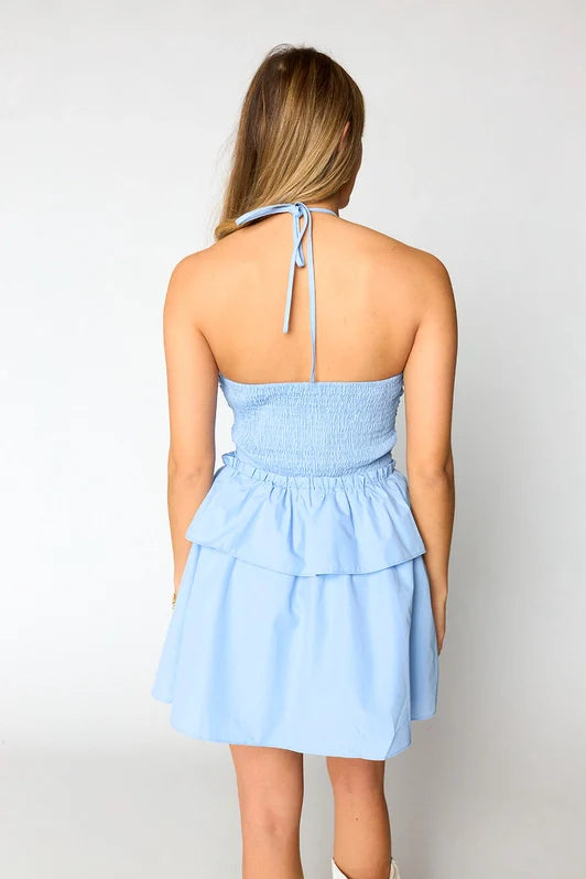 Remi Halter Romper - Powder Blue