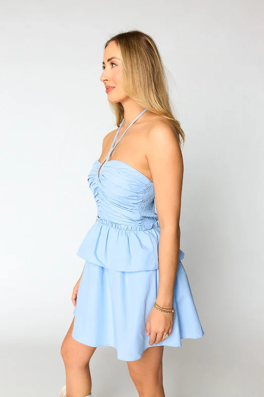 Remi Halter Romper - Powder Blue