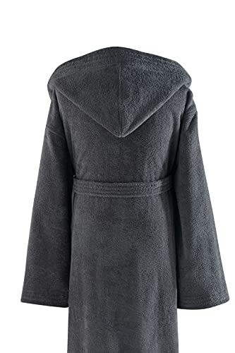 100% Turkish Cotton Unisex Bathrobe - Terry Cloth Premium Cotton Hooded Bathrobe