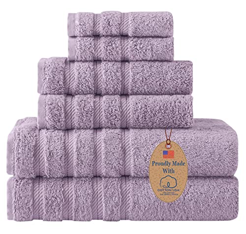 Towels Beyond Luxury 6 Piece Towel Set - 100% USA Cotton, Very Soft and Super Absorbent Bath Towels, Hand Towels, and Washcloths