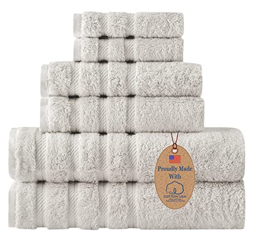 Towels Beyond Luxury 6 Piece Towel Set - 100% USA Cotton, Very Soft and Super Absorbent Bath Towels, Hand Towels, and Washcloths