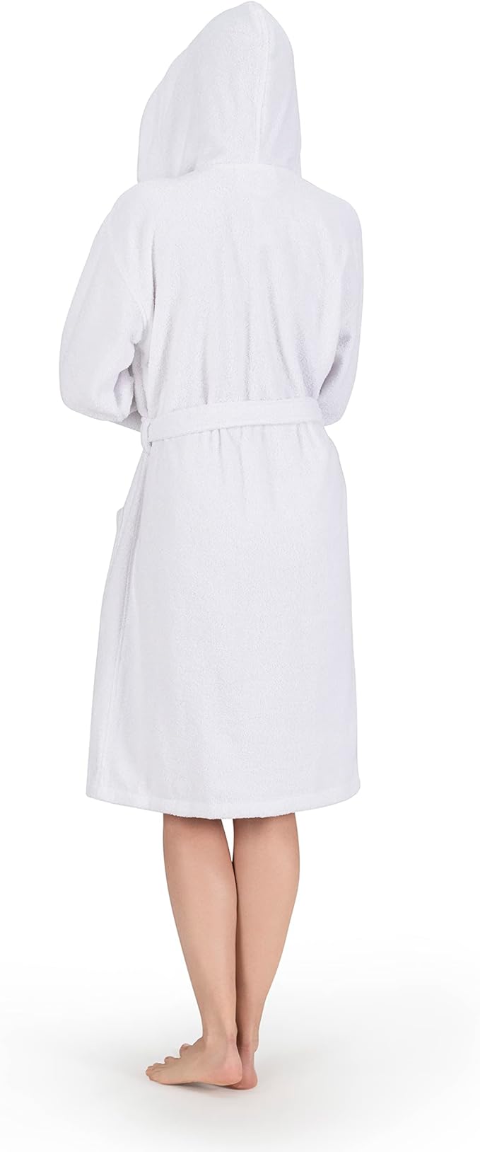 CTT Unisex Bathrobe, 100% Turkish Cotton Hooded Terry Robe, High Absorbent & Quick Dry