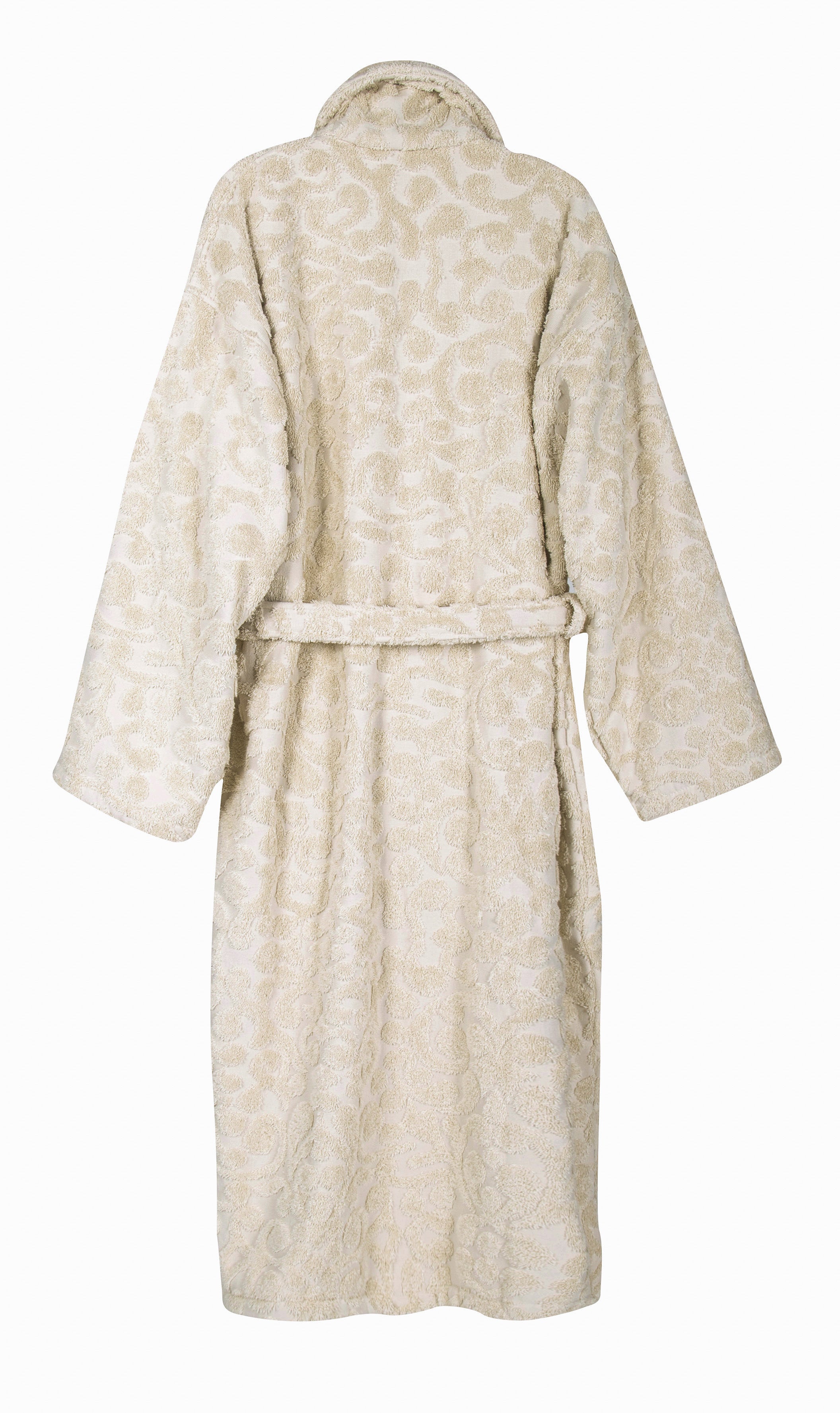 Duchene Jacquard Turkish Cotton Terry Bathrobe - Floral Design