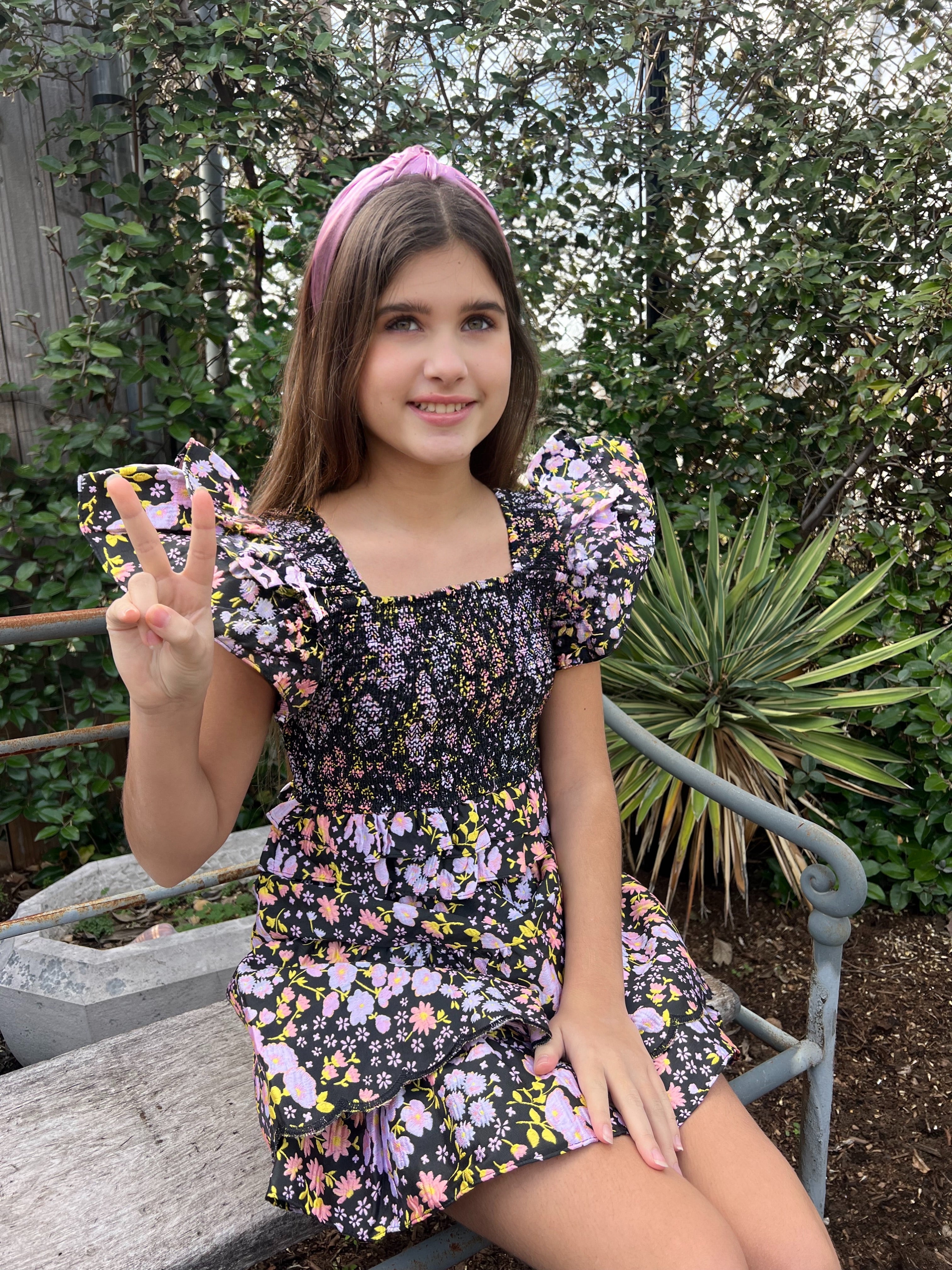Tyler Tween Outfit Set - Black Daisy