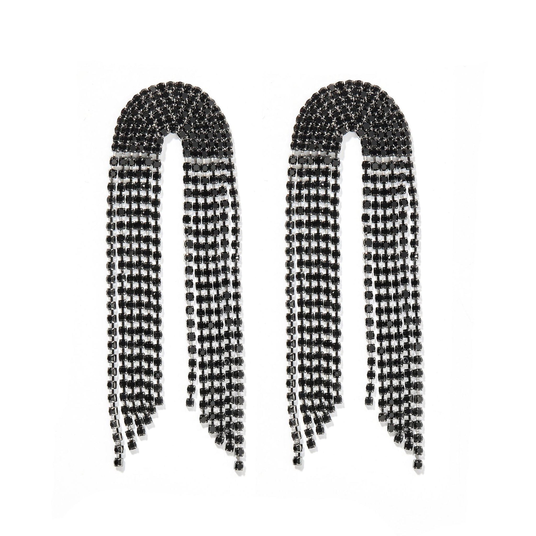 Blair Statement Earrings - Black