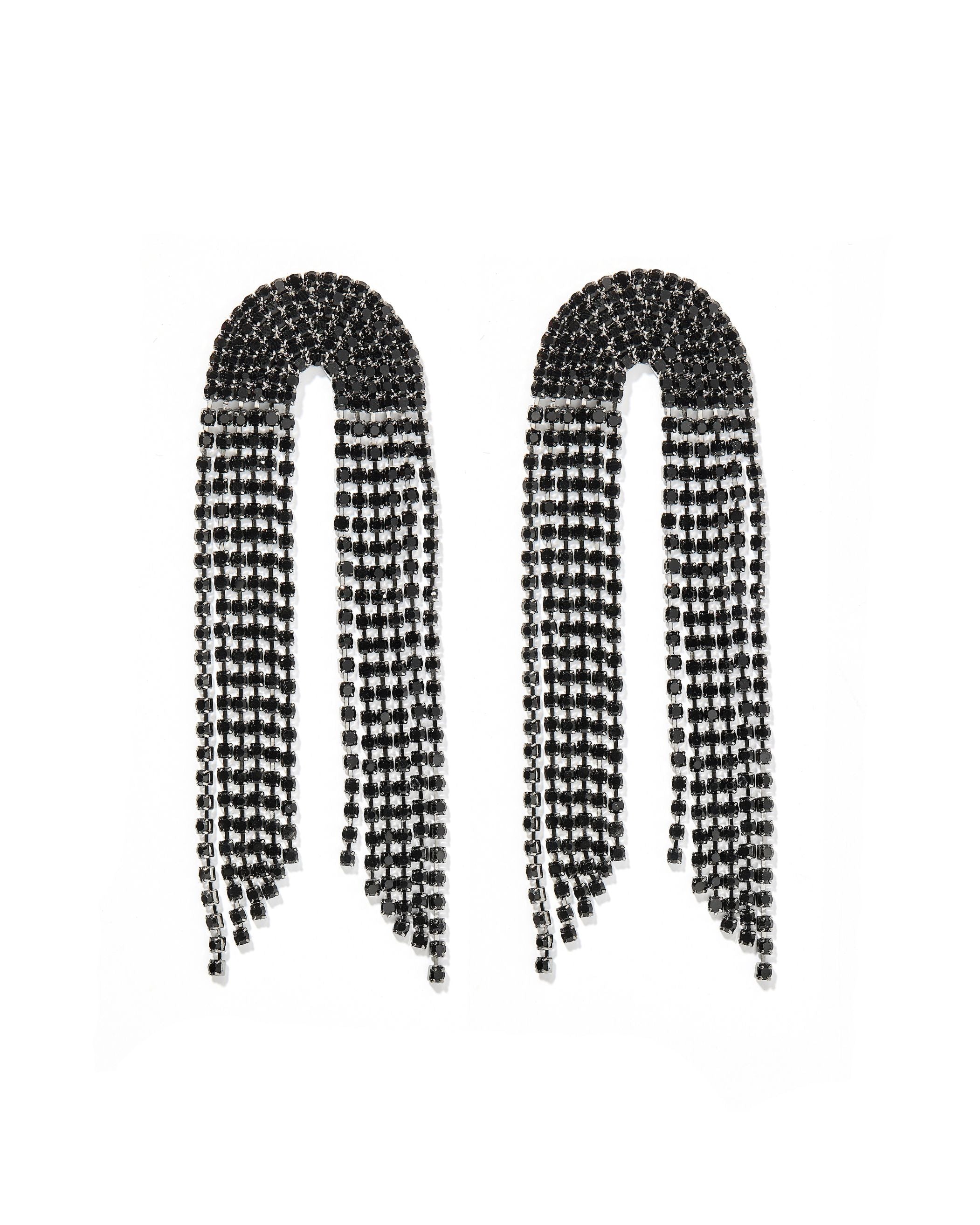 Blair Statement Earrings - Black