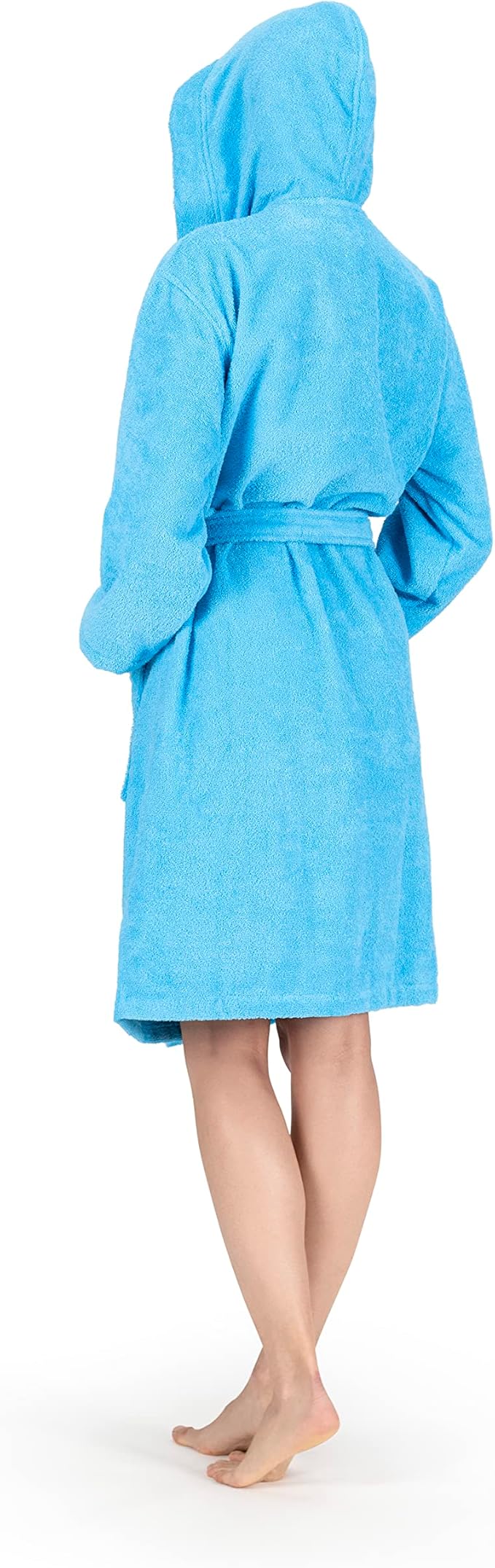 CTT Unisex Bathrobe, 100% Turkish Cotton Hooded Terry Robe, High Absorbent & Quick Dry