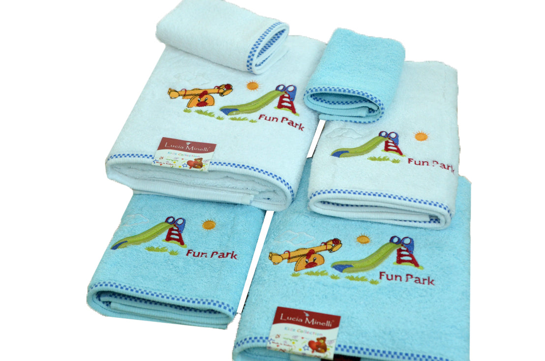 Kids Embroidered Turkish Cotton Towel Set of 6