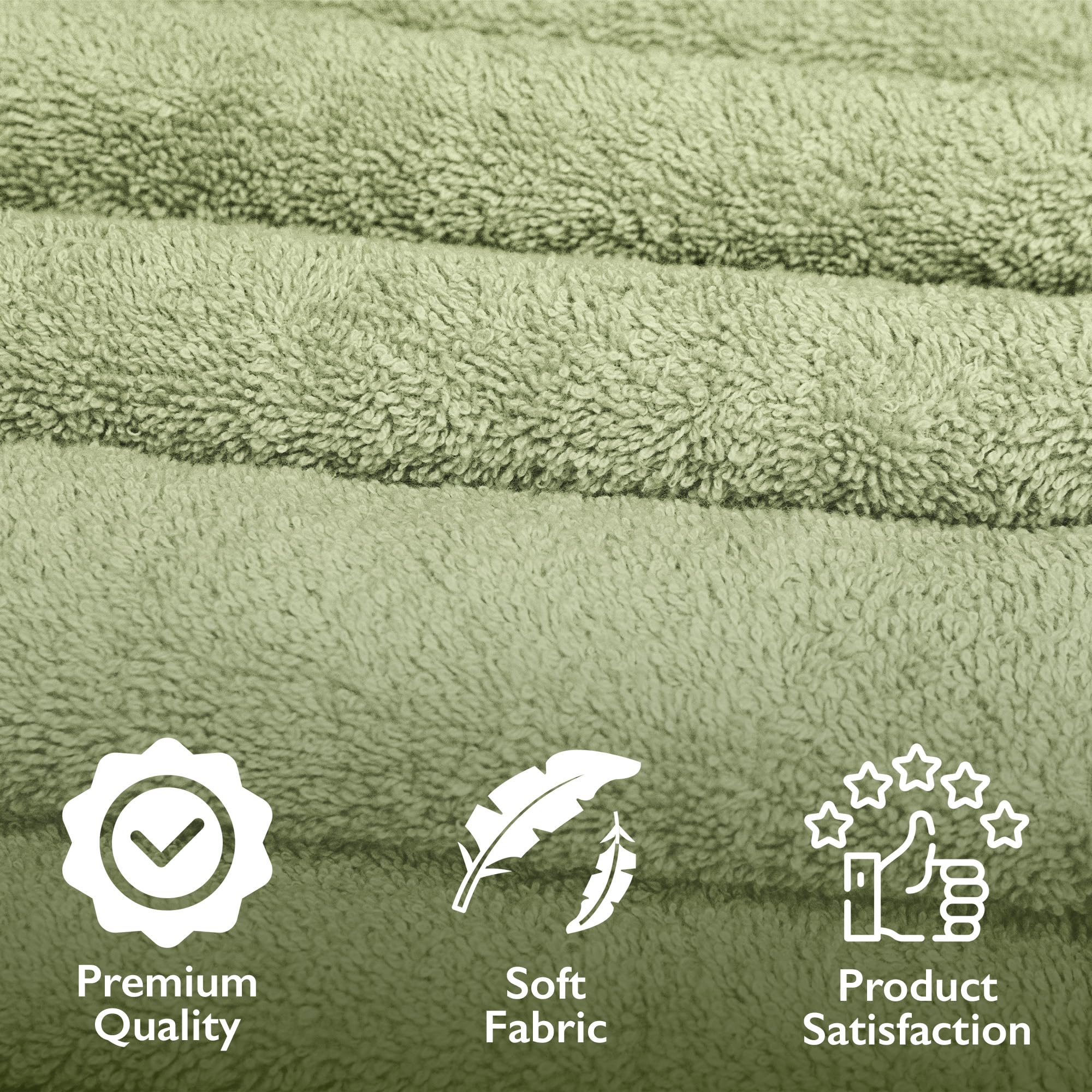 Luxury 6-Piece Shelly Towel Set - 100% Cotton Terry Cloth, 2 Bath Towels, 2 Hand Towels & 2 Washcloths, Soft, Quick Dry & High Absorbent