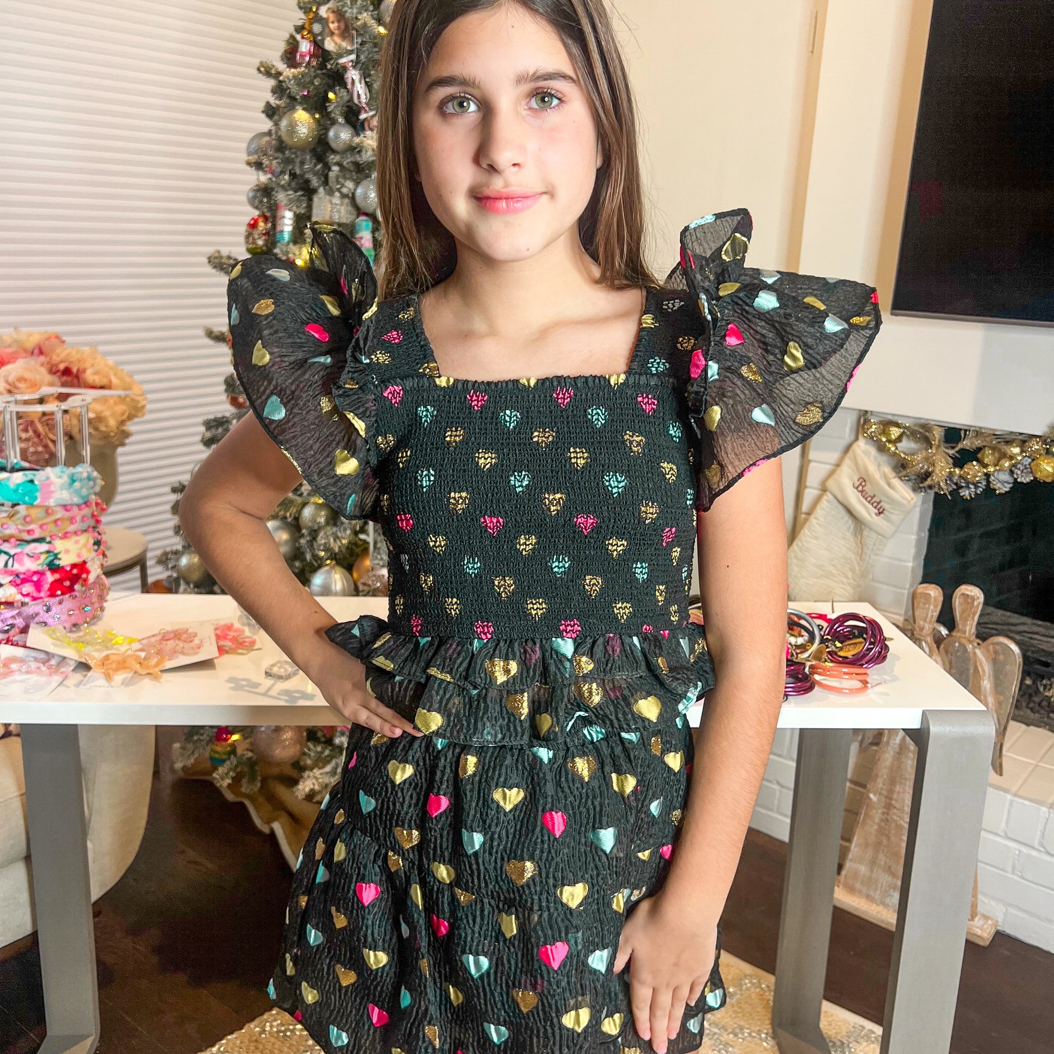 Tyler Tween Outfit Set - Foil Hearts