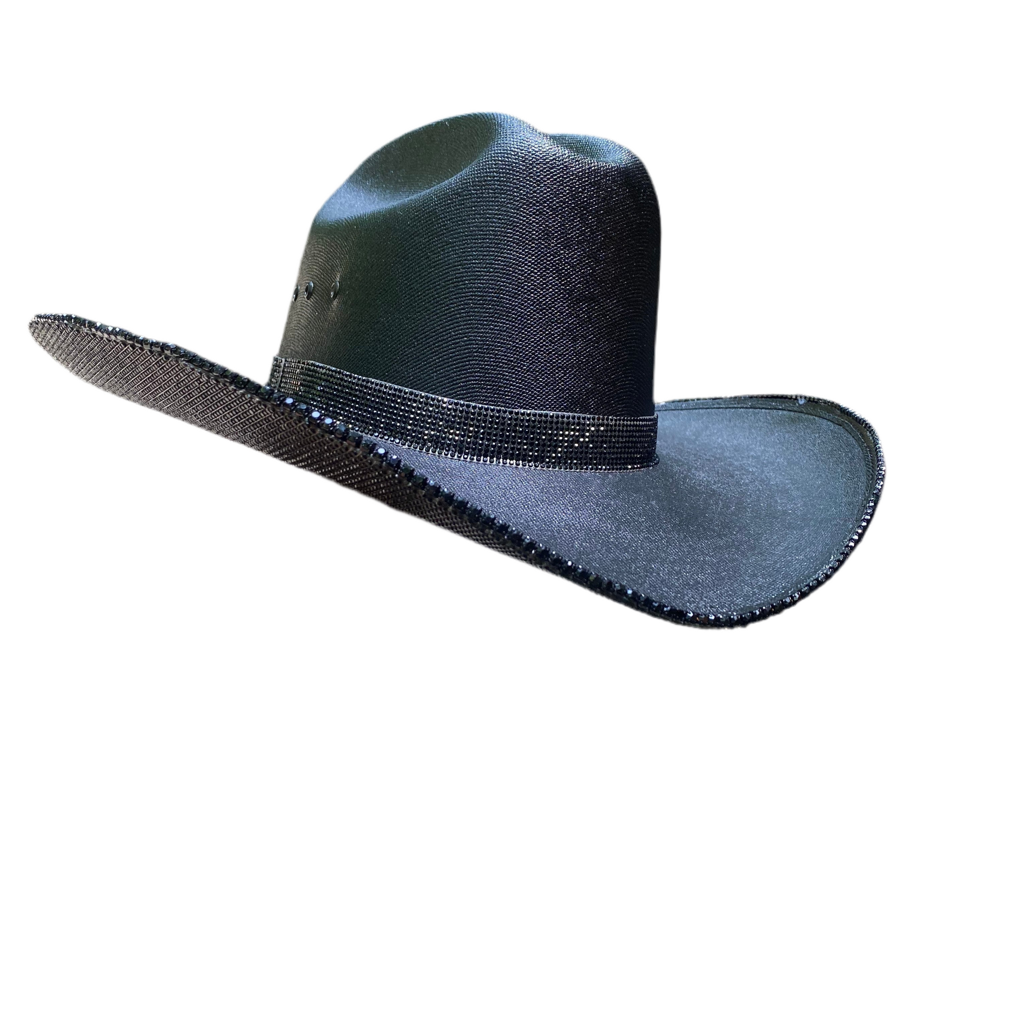 Blacked Out Rhinestone Cowgirl Hat - Underneath Only
