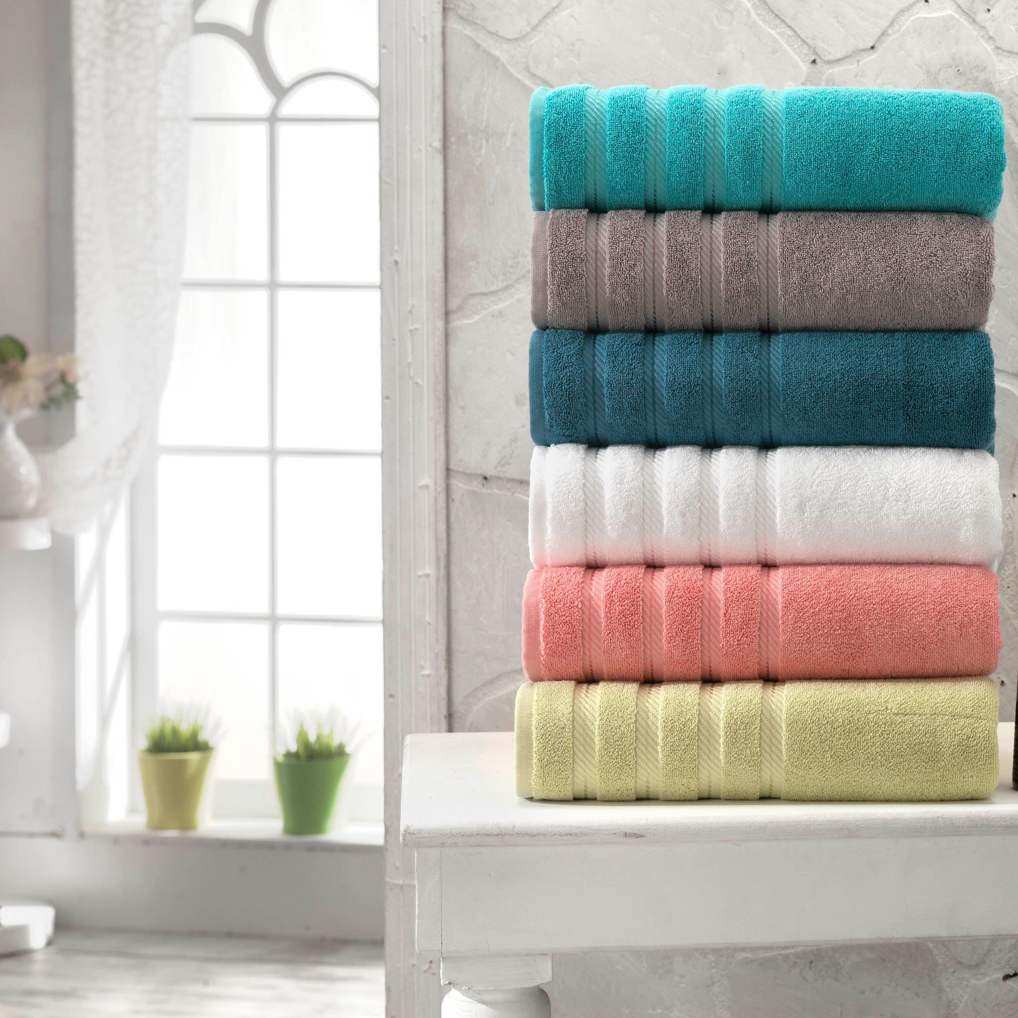 Antalya Turkish Cotton Luxury Bath Towels Set - 4 Pieces