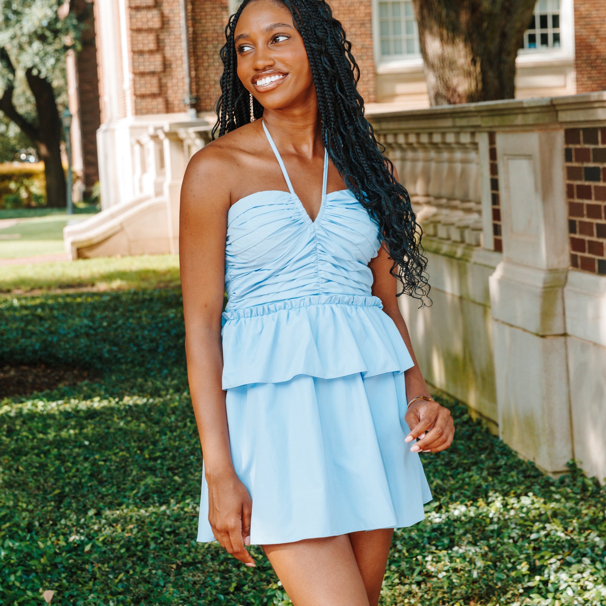 Remi Halter Romper - Powder Blue