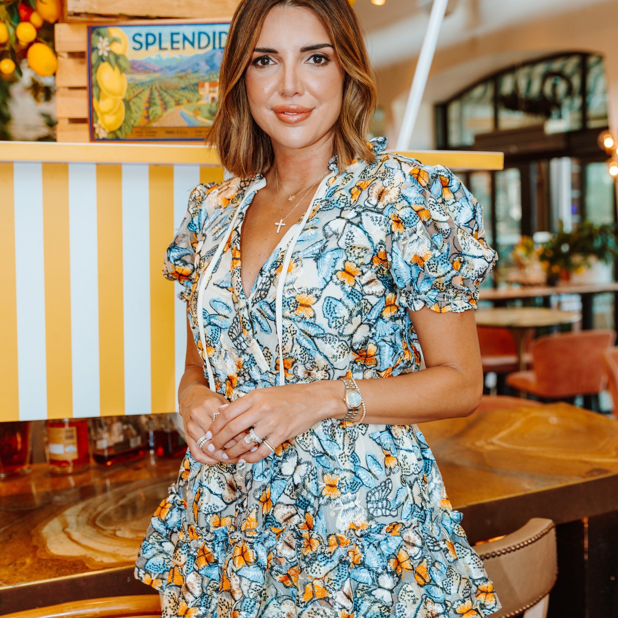 Clementine Elastic Waist Mini Dress - Meadow