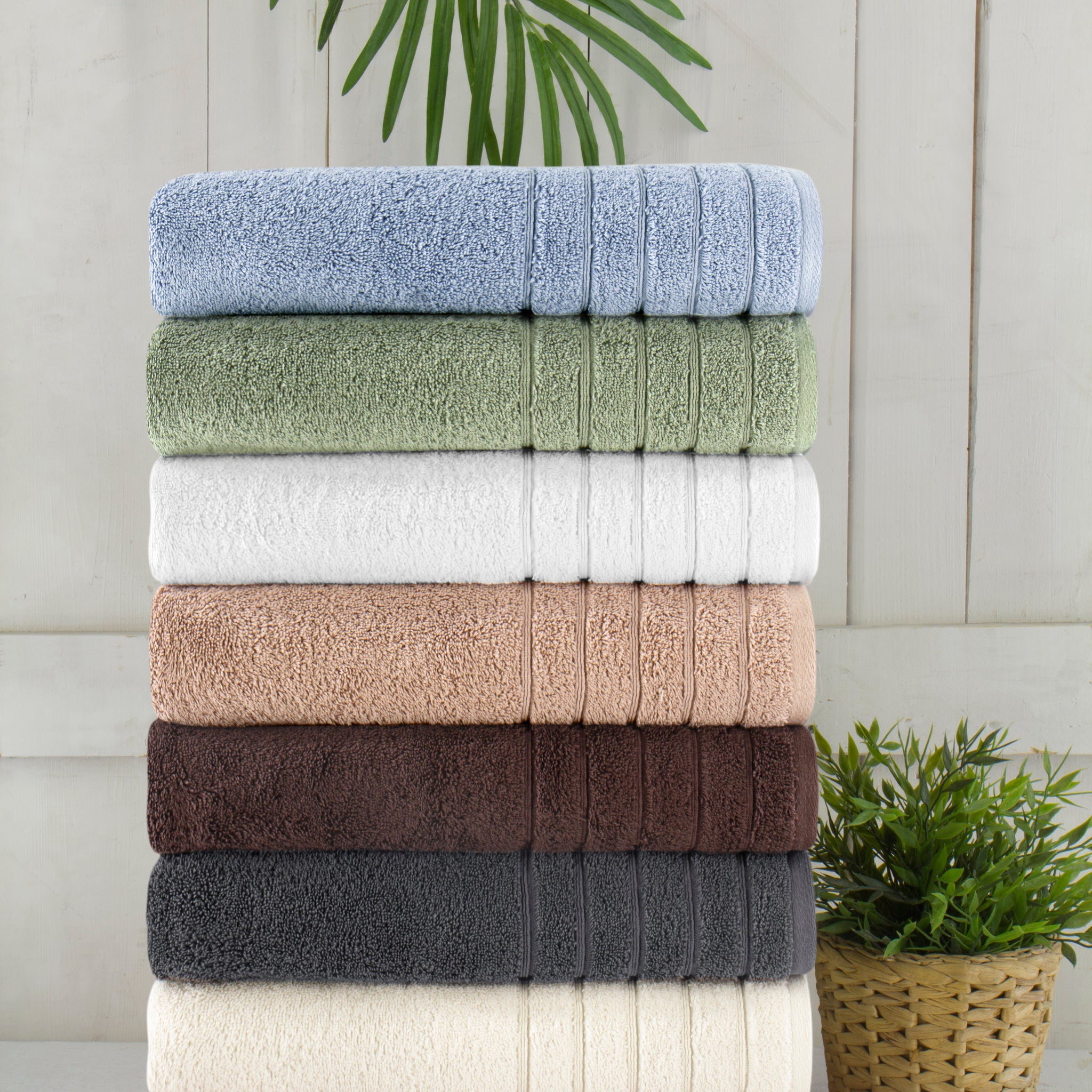 Barnum Turkish Cotton 700 GSM Thick and Plush Towel Set of 4 - 2 Large Bath Towels