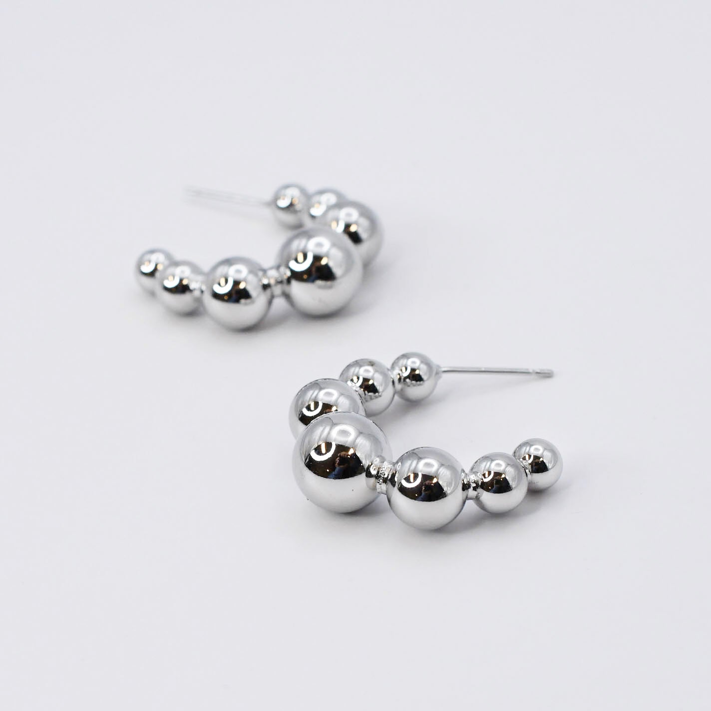 Bubble Hoop Earring Silver