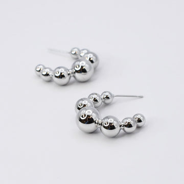 Bubble Hoop Earring Silver